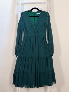 NWT $358 Leena for Mac Duggal Women's Midi Dress Size 4